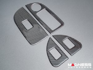 Alfa Romeo Giulia Window Switch Trim Kit - Carbon Fiber - Flexible / Self Adhesive 